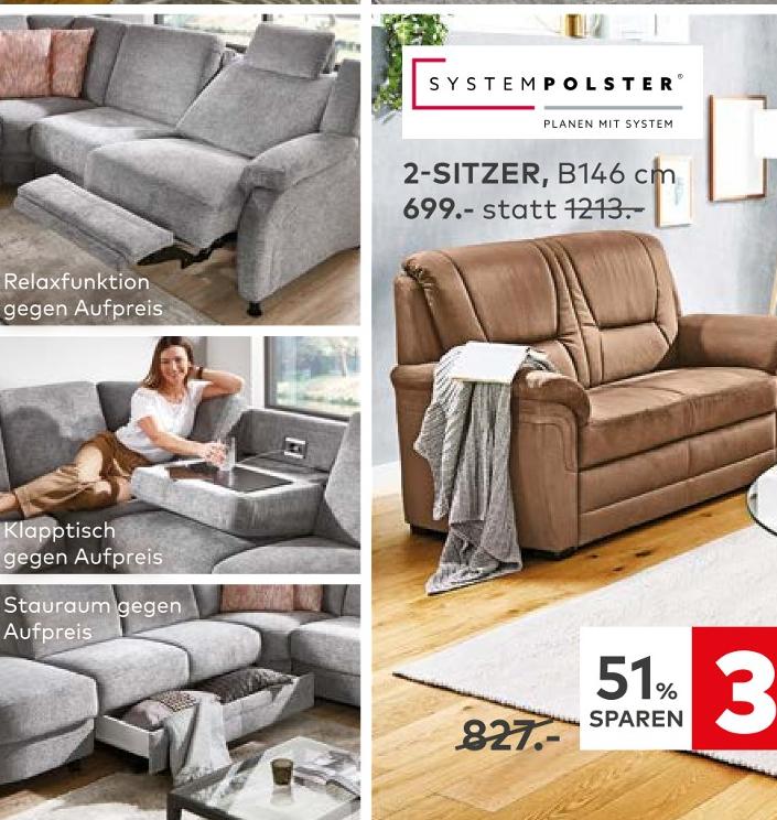 2-Sitzer von SYSTEMPOLSTER im aktuellen porta Möbel Prospekt